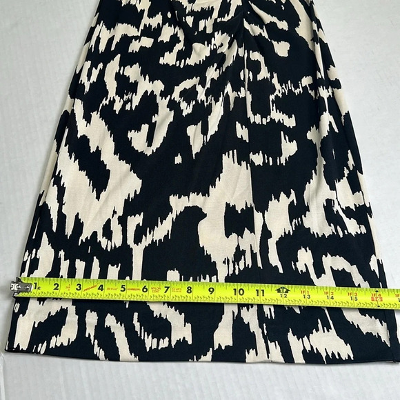 Diane Von Furstenburg Capela 100% Silk Black Cream Sheath Dress Womens Size 4 - Picture 8 of 11